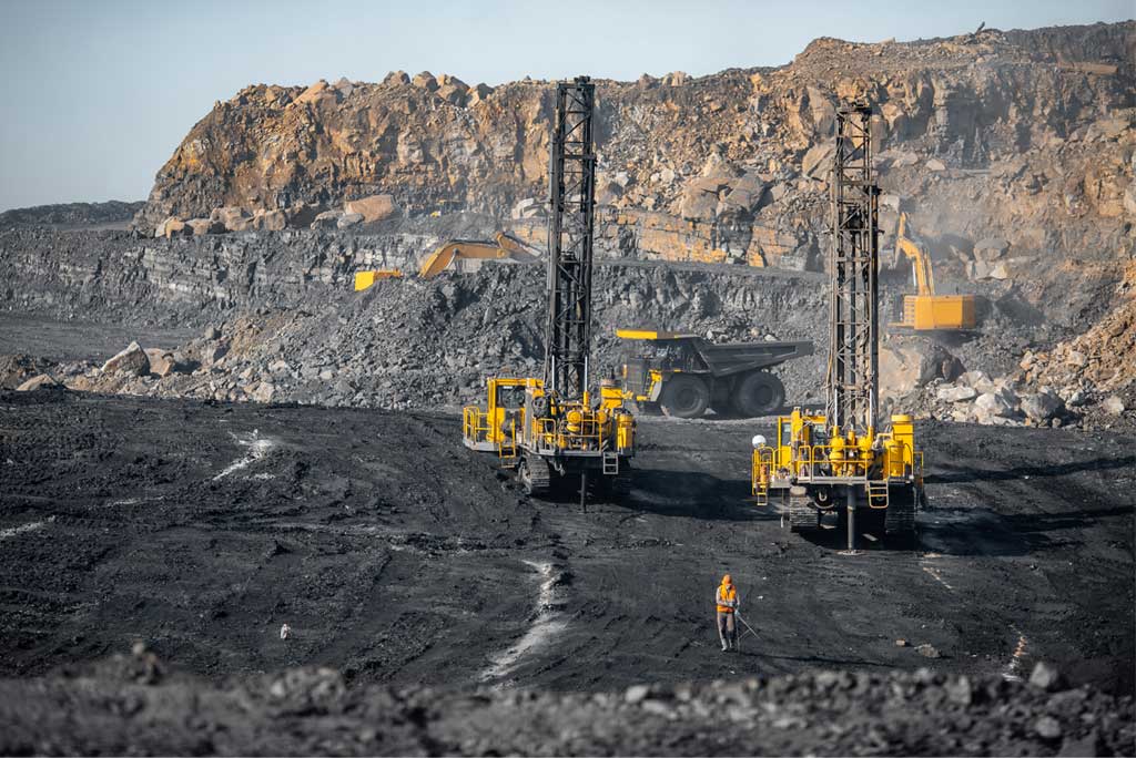 overburden drilling at open-cut coal mine